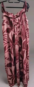 Tuckernuck Sz 3XL Beach Cover Up Sangria Palm Tie Shoulder Dress Pink Pockets - Picture 1 of 13