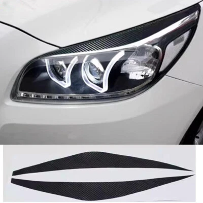 Pegatina de fibra de carbono para borde de párpados de faros cejas para Chevrolet Malibu 2012-15 Foto 1 de 4