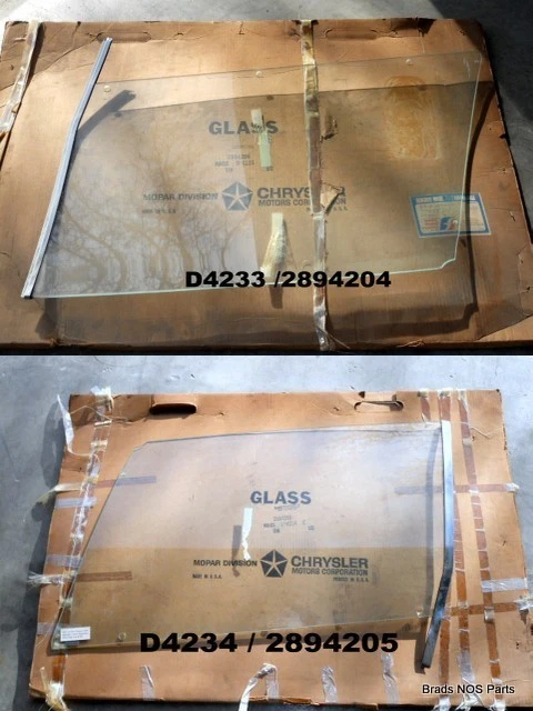 Nuevo de Lote Antiguo MoPar 1969 Plymouth Chrysler 300 Dodge Puerta Convertible Vidrio PR D4233 D4234 Foto 1 de 1