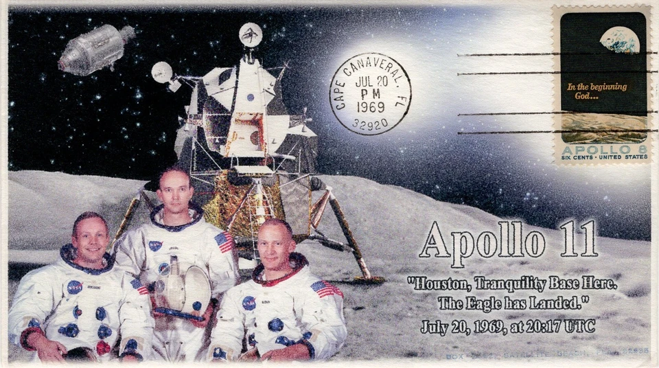 ECAO-002, Event Cover, Standard Postmark, Add-on Cachet, Apollo 11, Moon Landing - Image 1 of 1
