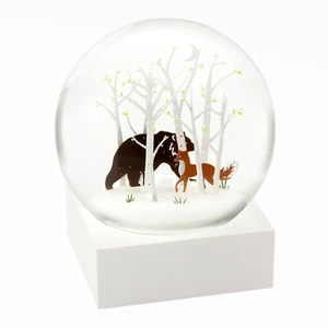Fuchs und Bär Schneekugel von CoolSnowGlobes - Winterwaldszene Wohndeko Geschenk - Bild 1 von 2