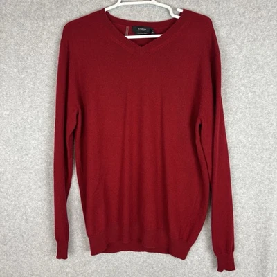 Nuevo con etiquetas Suéter Kinross Para Hombres Cuello en V 100% Cachemira Manga Larga Tejido Rojo Talla Mediana Foto 1 de 4