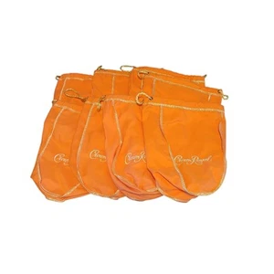 Crown Royal Bolsas Lote De 8 Naranja Melocotón 9" Cordón Almacenamiento Botella - Imagen 1 de 5