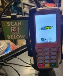 VeriFone VX820 Payment Terminal Keypad Subway Restaurant Stand DataLogic Gryphon - Picture 1 of 13