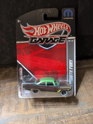 Nuevo 2010 Hot Wheels Garage '57 Plymouth Fury negro 06/15 pilotos reales Foto 1 de 3