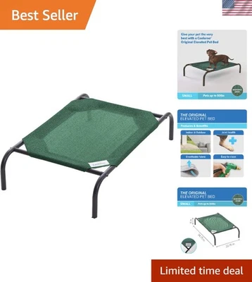 Lightweight Elevated Pet Bed with Cooling Features for Small Dogs & Cats - Green - Image 1 of 4
