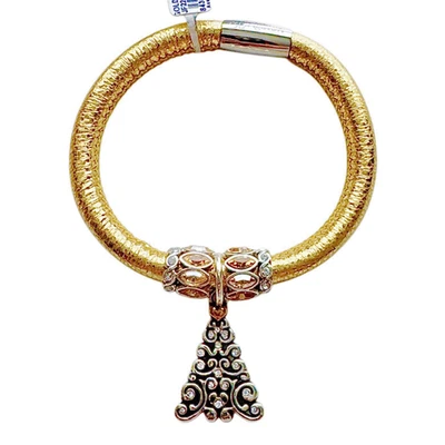 Pulsera BRIGHTON Oro Woodstock Noel Árbol Dije + Cuentas Navette + Infinito Nueva con Etiquetas Foto 1 de 3