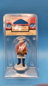 Lemax "New Poinsettias" Christmas Village Figurine Florist w/ Flowers #42858  - Picture 1 of 5