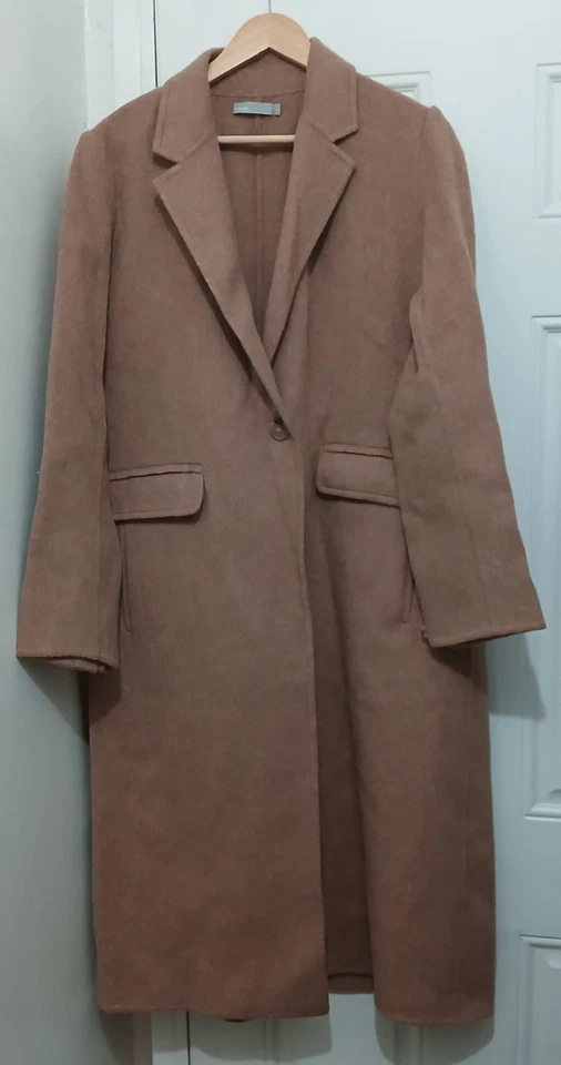 Vince womens large dusty rose alpaca wool long coat - Image 1 of 4