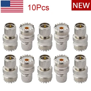 10Pcs Mini UHF Male to UHF Female SO239 PL259 Connector RF Coax Cable Adapter - Picture 1 of 4