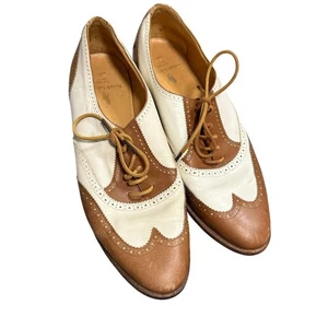 Vintage Ralph Lauren Brown and White Oxford Brouges Women's Size 6.5 - Picture 1 of 8