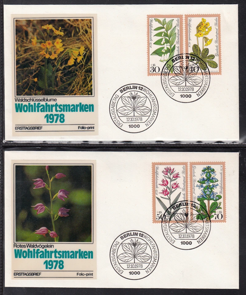 A 21 ) GERMANY Berlin 2 FDC Forest Flowers of 1978 - Image 1 of 1