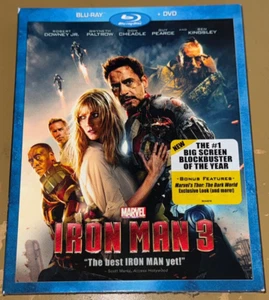 Marvel Studios IRON MAN 3 Movie ROBERT DOWNEY JR. BLURAY/DVD 2 DISC SET - Picture 1 of 3