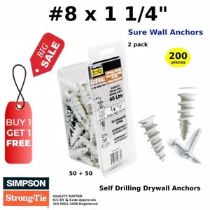 Drywall Anchors Heavy Duty Self Drilling Hollow Wall Anchor Screws kit Expansion - Picture 1 of 3