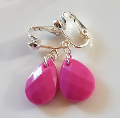 OHRCLIPS CLIPS VERSILBERT TROPFEN PINK - Bild 1 von 2