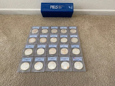 1986-2005 American Silver Eagle Set All PCGS PR 69 Deep Cameo Toning NICE SET - Image 1 of 4