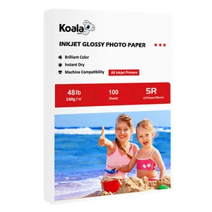 Koala Premium Photo Paper 5x7 Glossy 48lb 100 Sheets 7 x 5 for Inkjet HP Canon - Picture 1 of 8