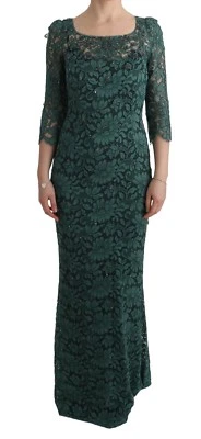 DOLCE & GABBANA Dress Green Floral Crystal Ricamo Sheath IT42 /US8 /M RRP $12800 - Image 1 of 4