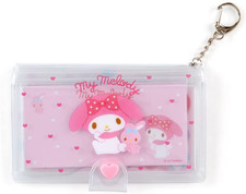 JAPAN SANRIO My Melody Pink Sticker Memo Note Clear Card Case Pouch w/ Key Clip