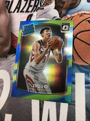 2017-18 Optic Lime Green /175 Holo Zhou Qi Rated Rookie  Donruss 151 Parallel - Image 1 of 4