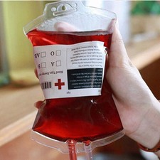 350ml Clear PVC Reusable Blood Energy Drink Beverage Bag Halloween Vampire Pouch