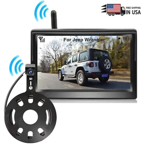 Wireless 5''Monitor with Spare Tire Mount Backup Camera For Jeep Wrangler2007-18 - Picture 1 of 15