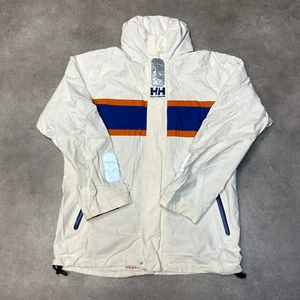 Helly Hansen Rain Coat Mens Small Full Zip Y2K Sports Jacket, White - Picture 1 of 9