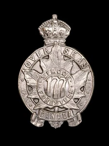 177th Simcoe Foresters Overseas Canadian Cap Insignia Sello Plata - Imagen 1 de 1
