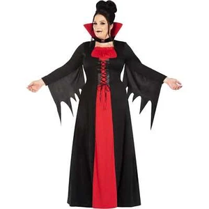 Classic Vampire Womens Plus Size Costume 26-28 Dracula Halloween Fancy Dress - Picture 1 of 2