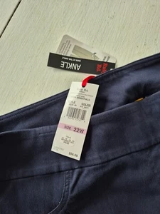 NWT - Ruby Rd. Navy Slimming Ankle Pants - 22W - Picture 1 of 4