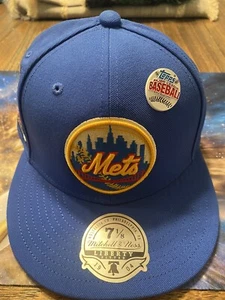 Lids Mitchell & Ness Topps Pin 1993 New York Mets 7 1/8 Blue Hat Cap New - Picture 1 of 3