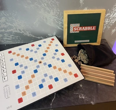 Scrabble Nostalgia Edition Game with Wooden Box & Pieces Complete VGC - Image 1 of 4