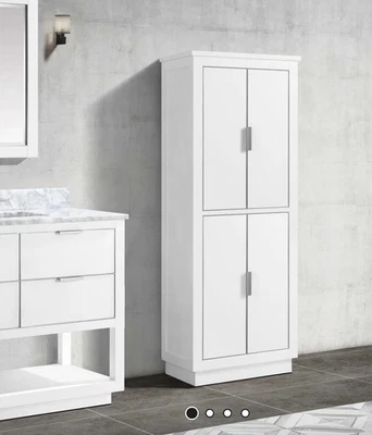 20 in. W X 13 pulgadas D X 68 pulgadas Armario de almacenamiento independiente de lino blanco H  Foto 1 de 4