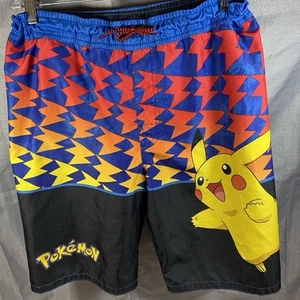 Pokemon Pikachu Swim Trunks Size L lined Shorts Boys Swimsuit Boardshorts. - Picture 1 of 12