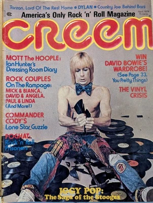 CREEM Magazine April 1974 Iggy, Mott, Rock Couples, Foghat, KISS, Commander Cody - Imagem 1 de 4