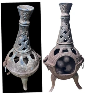 "Candelabro Chiminea de hierro fundido vintage raro de 14"" Pagota luz de jardín MCM - Imagen 1 de 11
