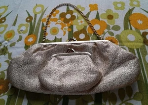 Vintage Gold Evening Bag With Matching Coin Purse. Gold Chain And Clasp - Picture 1 of 7