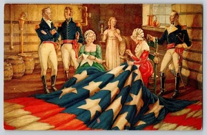 Postcard - Betsy Ross sewing US Flag - Picture 1 of 2