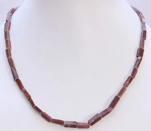 Aventurine Necklace Precious Stone Braun Cuboid Necklace Carabiner Lock 45 CM - Picture 1 of 1