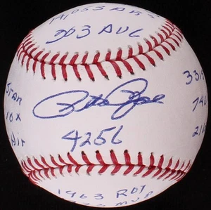 Pete Rose hand signed Rawlings Official Major League Baseball /15 inscriptions - Picture 1 of 7