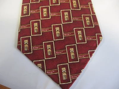57 x 4 Burgundy Beige Silk Tie Necktie COUNTESS MARA (12703)  - Image 1 of 4