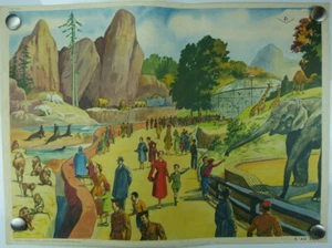 Ancienne affiche, tableaux d'élocution d'école, ROSSIGNOL N° 9 - 10. - Picture 1 of 2