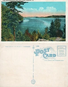 NEWPORT VT LAKE MEMPHREMAGOG FROM OWL'S HEAD ANTIQUE POSTCARD - Picture 1 of 1