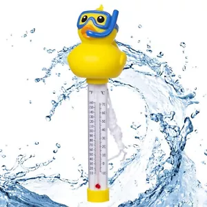 Swimming Pool Thermometer Floating Easy Read with String, Shatter Resistant Duck - Picture 1 of 7