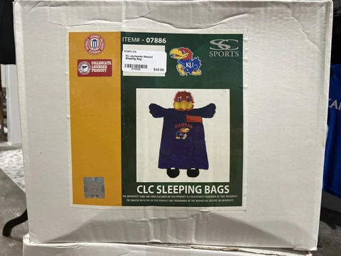 KU University Of Kansas Jayhawks Mascot Sleeping Bag 6’ SC Sports New In Box! Cover