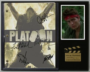 Platoon Reproduction Signed Movie Script Wood Plaque Display - Picture 1 of 8