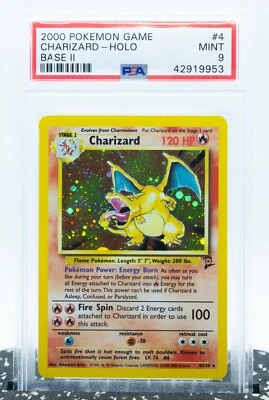 PSA 9 CHARIZARD 4/130 Holo Rare Base Set 2 Unlimited Edition 2000 - Pokemon Card - Image 1 of 4