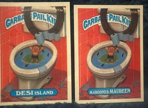 Tarjeta coleccionable Garbage Pail Kids Desi Island 373A granate Maureen 373B serie 9 - Imagen 1 de 6
