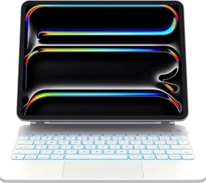 iPad Pro 13" Keyboard Case for 2024 M4 Trackpad Battery Backlit Floating (White) - Bild 1 von 8