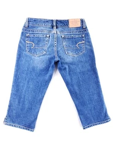 American Eagle Size 4 AE Artist Blue Jean Shorts Stretch Denim Low Rise Slim Fit - Picture 1 of 9